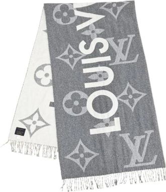 Louis Vuitton Pre-owned Scarves, female, Gray, Size: ONE SIZE Pre-owned Vintage Stole