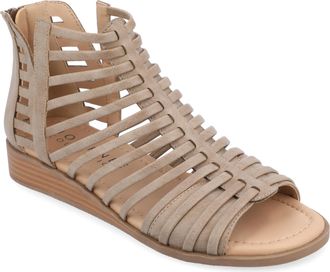 Journee Collection Women & apos;s Delilah Medium and Wide Width Sliver Wedge Sandals