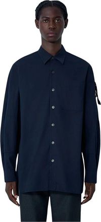 Dries Van Noten Katoenen Poplin Button-Down Overhemd - Heren - Casual Overhemden - Blauw - M - Katoen - Overhemden