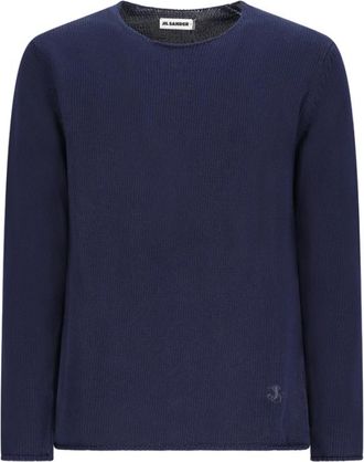 Jil Sander Sweater DN LS - Heren - Ronde hals truien - Blauw - S - Truien & Vesten
