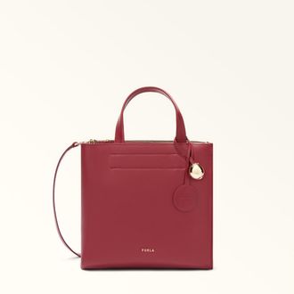 Furla Divide It Borsa Shopping S Ciliegia D Rosso Pelle Di Vitello Sidney Donna