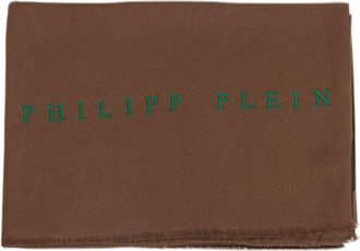 Philipp Plein Bruine Viscose Sjaal - Heren - Sjaals - Bruin - ONE Size - Accessoires