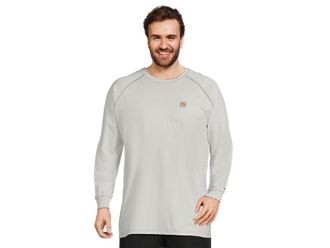 Carhartt Work in Progress Big Tall Flame-Resistant Force Long Sleeve T-Shirt Mens T Shirt Light Gray : 3XL (Tall), Cotton/Jersey