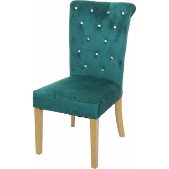 Hhg Hhg - Silla De Comedor 558, Silla De Cocina, Remaches De Terciopelo, Verde Oscuro, Patas Doradas