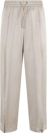 Herno Beige Acetate Casual Womens Pants