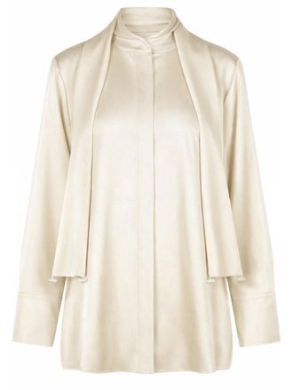 Jil Sander 132 Silk-Blend Bow Blouse