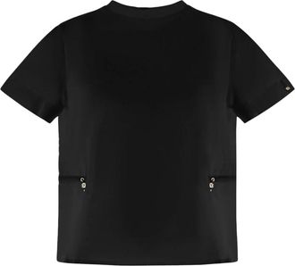 Herno Chic Katoenen Jersey T-shirt - Dames - T-shirts - Zwart - M - Katoen - Tops