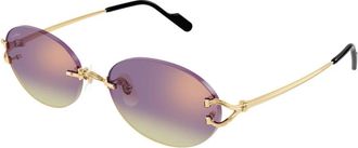 Cartier C D&eacute;cor Zonnebril - unisex - Zonnebrillen - Geel - 55 MM - Accessoires