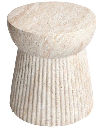 Empire Art Direct Radiant Harmony Travertine Finish Italian Design Side Table