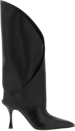 Balmain Black Calfskin Over The Womens Knee