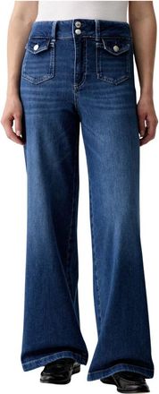 Mos Mosh MMColette Nagato Wijde Jeans - Dames - Loose Fit Jeans - Blauw - W28 L32 - Katoen - Jeans