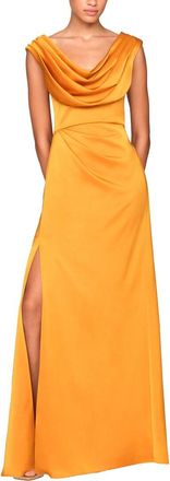 Theia Blair Cowl Draped Gown