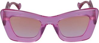 Gucci Rood Violet Zonnebril Gg 1552S Stijl - Dames - Zonnebrillen - Paars - 49 MM - Accessoires