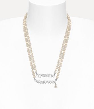 Vivienne Westwood Man. Emilio Necklace Silver Glass Pearls Men