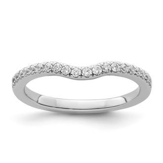 Diamond2Deal 14k White Gold Lab Grown Diamond Wedding Band Ring 0.24Ct Clarity- VS Color- G-H