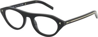 Prada Glasses, unisex, Black, Size: 51 MM Oval Pilot Optical Glasses