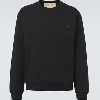 Valentino Sudadera de jersey en mezcla de algod&oacute;n con VGold