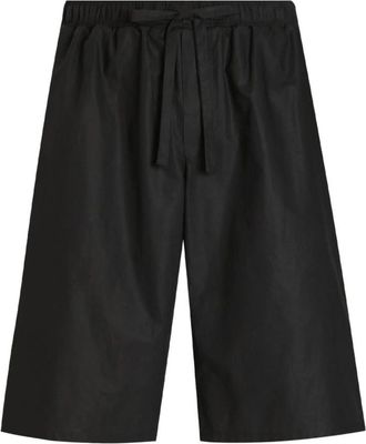 Dolce & Gabbana Zwarte Bermuda Shorts met Jacquard Logo - Heren - Korte Broeken - Zwart - M - Katoen - Korte Broeken