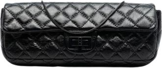 Chanel Pre-owned Quilted Shoulder Bag - Dames - Vintage Clutch - Zwart - ONE Size - Leer - Vintage