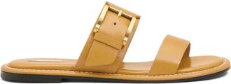Ami Buckle Flat Sandalen - Dames - Sandalen - Beige - 41 EU - Leer - Schoenen