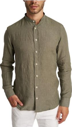 Bastoncino Camicia Bastoncino - Heren - Casual Overhemden - Groen - 4XL - Linnen - Overhemden