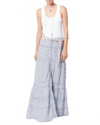 Isabel Marant Paoline Frilly Floral Lace Skirt In Light Blue
