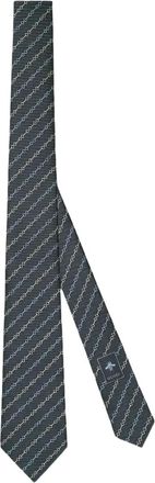 Gucci Zijden stropdas met Horsebit-patroon - Grijs