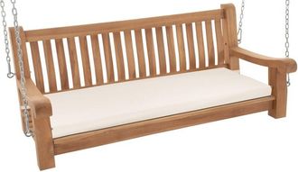 Clp Banco Columpio Resistente A La Intemperie Joyce Con Coj&iacute;n De Asiento Crema 136x48x8 Cm