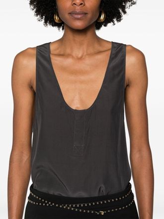 Saint Laurent Henley-hals Zijden Tanktop