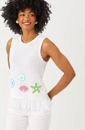 Lilly Pulitzer Roe Crochet Sweater Shell Tank