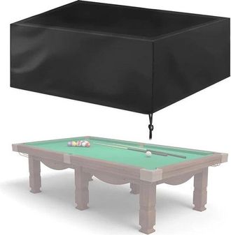 No Brand Funda Para Mesa De Billar, Funda Protectora Para Muebles De Jard&iacute;n, Impermeable, De Tela Oxford 210d, Color Negro Y Plateado, Con Bolsa De Almacenamie