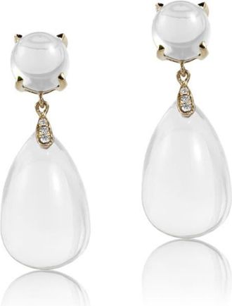 Goshwara Naughty Cabochon Drop Earrings in White at Nordstrom