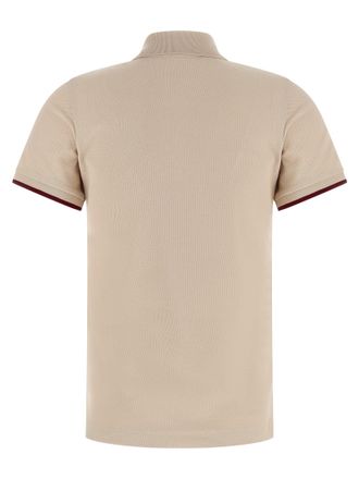 Moncler Logo-Embroidered Cotton Piqu&eacute; Polo Shirt - Beige