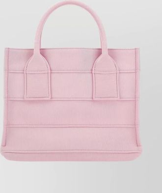 Ferragamo fabric structured handbag round handles