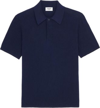 Saint Laurent Polo Shirts, male, Blue, Size: M Polo in Cotton