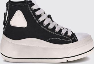 R13 Sneakers alte Kurt in canvas bicolor con suola platform e zip posteriore