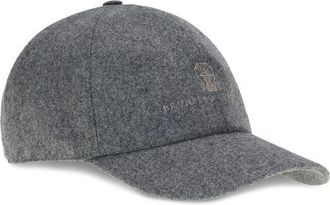 Brunello Cucinelli BRM038P9850CGQ69BB Wool Fleece Baseball Cap - Gray