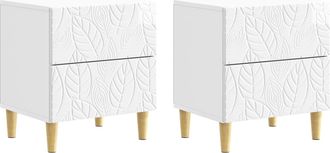 vidaXL Mesita De Noche 2 Uds. Blanco Brillante 43 X 34,5 X 48 Cm Vidaxl