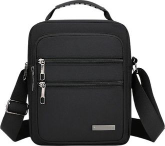 Generic Compatible For Mens Retro Simple Crossbody Bag(Black)