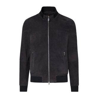 Peuterey Bomber Jackets, male, Blue, Size: XL Sands Suede Bomber Jacket