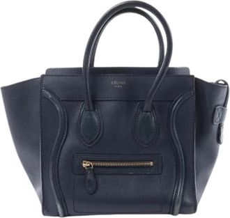 Celine Pre-owned Luggage Micro - Dames - Vintage Handtas - Blauw - ONE Size - Leer - Vintage