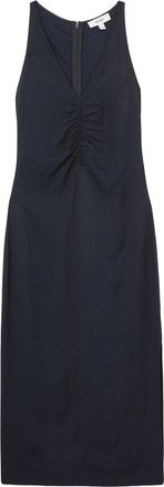 Reiss Pari Ruched Linen-Blend Dress