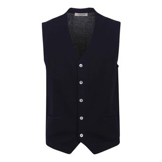 La Fileria Suit Vests, male, Blue, Size: XL Knit Vest