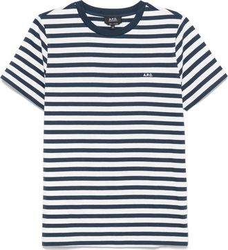 A.P.C. T-shirt Standard Brod&eacute; Ray&eacute; - Heren - T-shirts - Veelkleurig - M - Tops