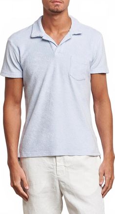 Orlebar Brown Terry Polo Shirt In Light Island Sky