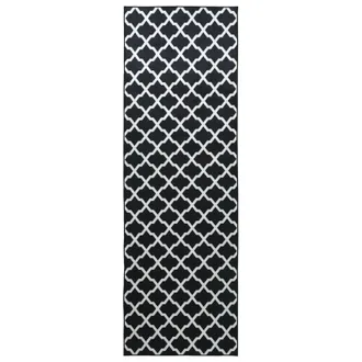 vidaXL Pasillo De Alfombra Lesaka Negro Y Blanco 100 X 100 Cm Vidaxl