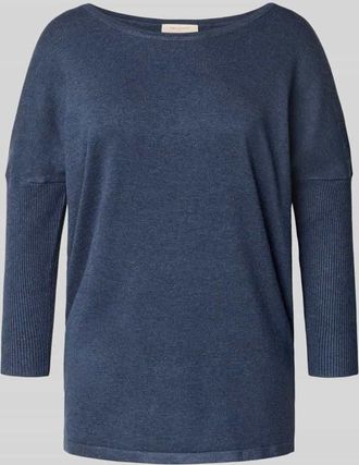 Freequent Strickpullover aus Viskose-Mix mit 3/4-Arm Modell JONE in Blau Melange, Größe XL