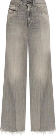 Diesel Jeans 1978 D-Akemi - Dames - Loose Fit Jeans - Grijs - W24 - Leer - Jeans