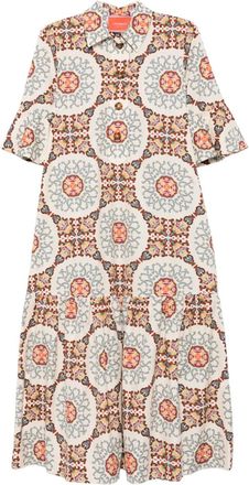 La DoubleJ Abito midi con motivo - Toni neutri