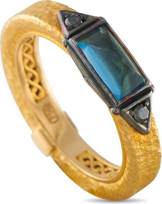 Konstantino 18K Yellow Gold Black Diamond and Topaz Ring KS07-050426